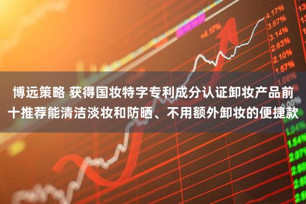博远策略 获得国妆特字专利成分认证卸妆产品前十推荐能清洁淡妆和防晒、不用额外卸妆的便捷款